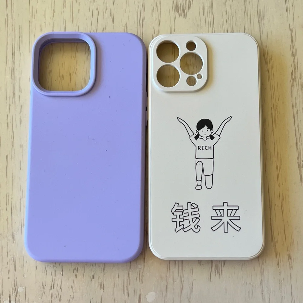 Purple and Cream iPhone 13 Pro Max Case Set